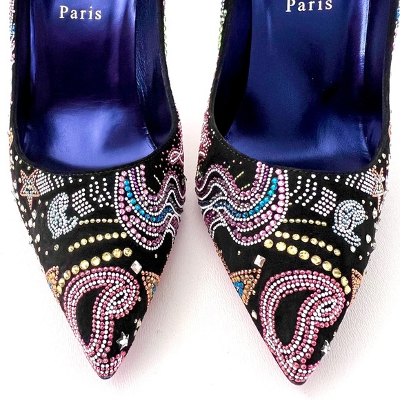 NWOB Christian Louboutin Multicolor Embellished Heels - Picture 6 of 14
